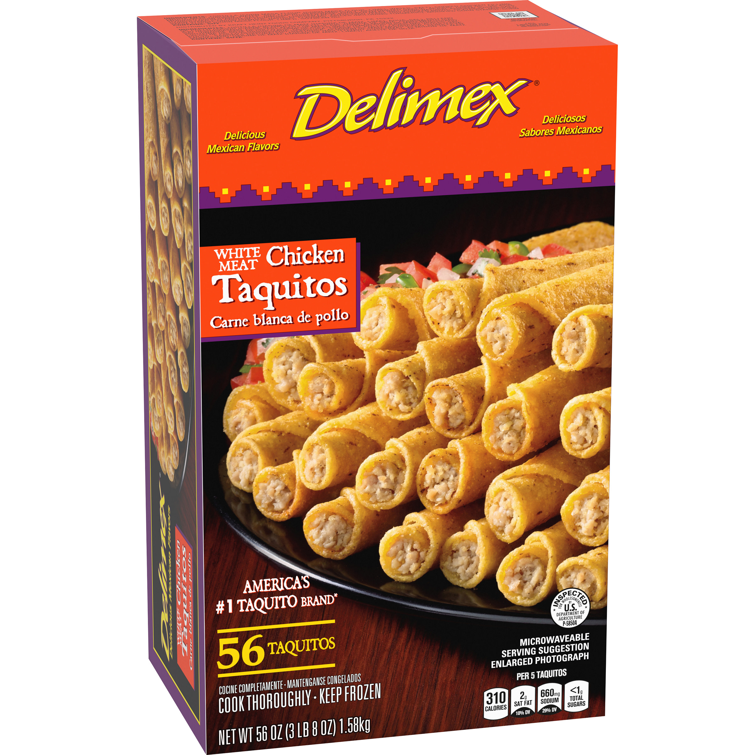 Delimex White Meat Chicken Taquitos 56 count Box – CrowdedLine Delivery