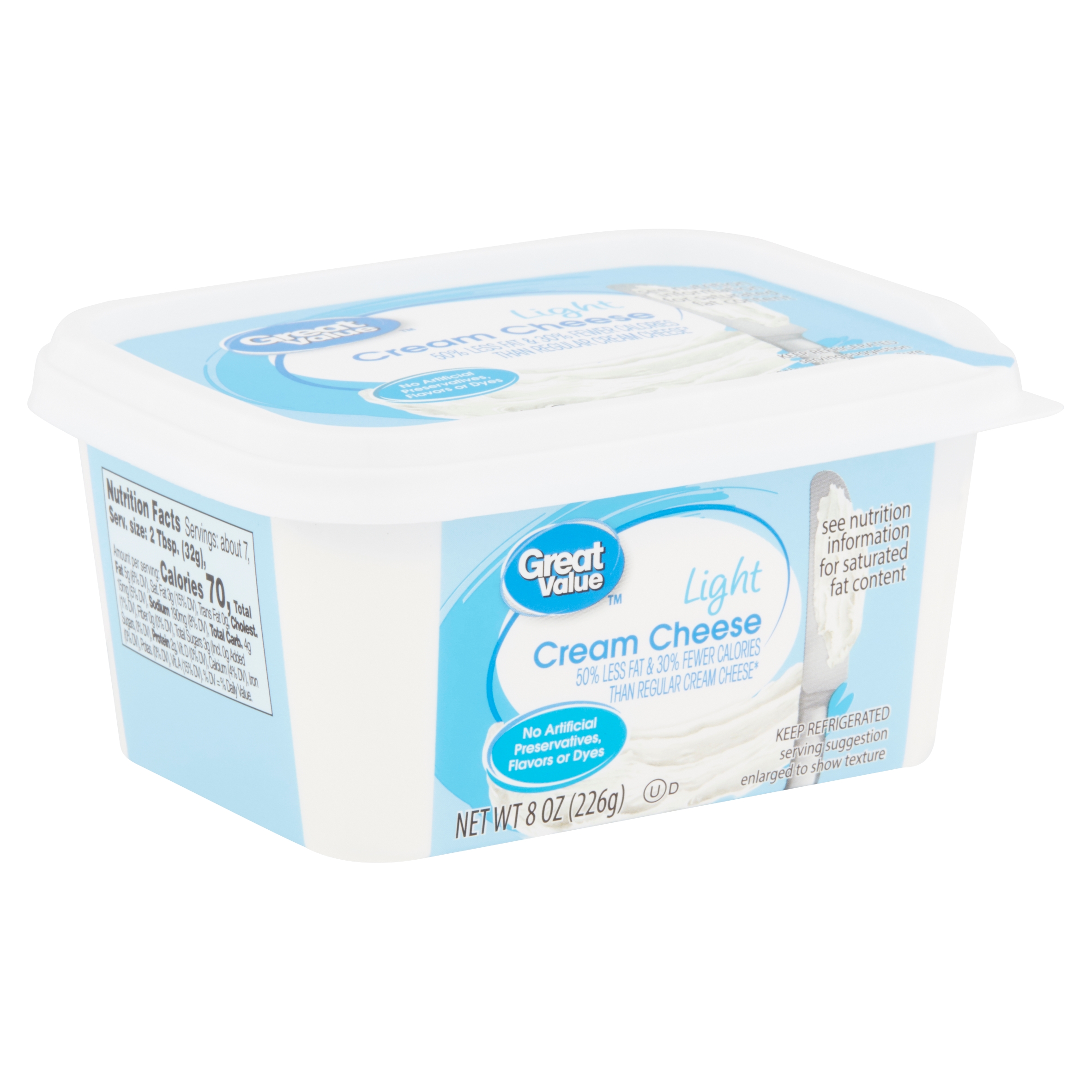 Great Value Light Cream Cheese, 8 oz CrowdedLine Delivery