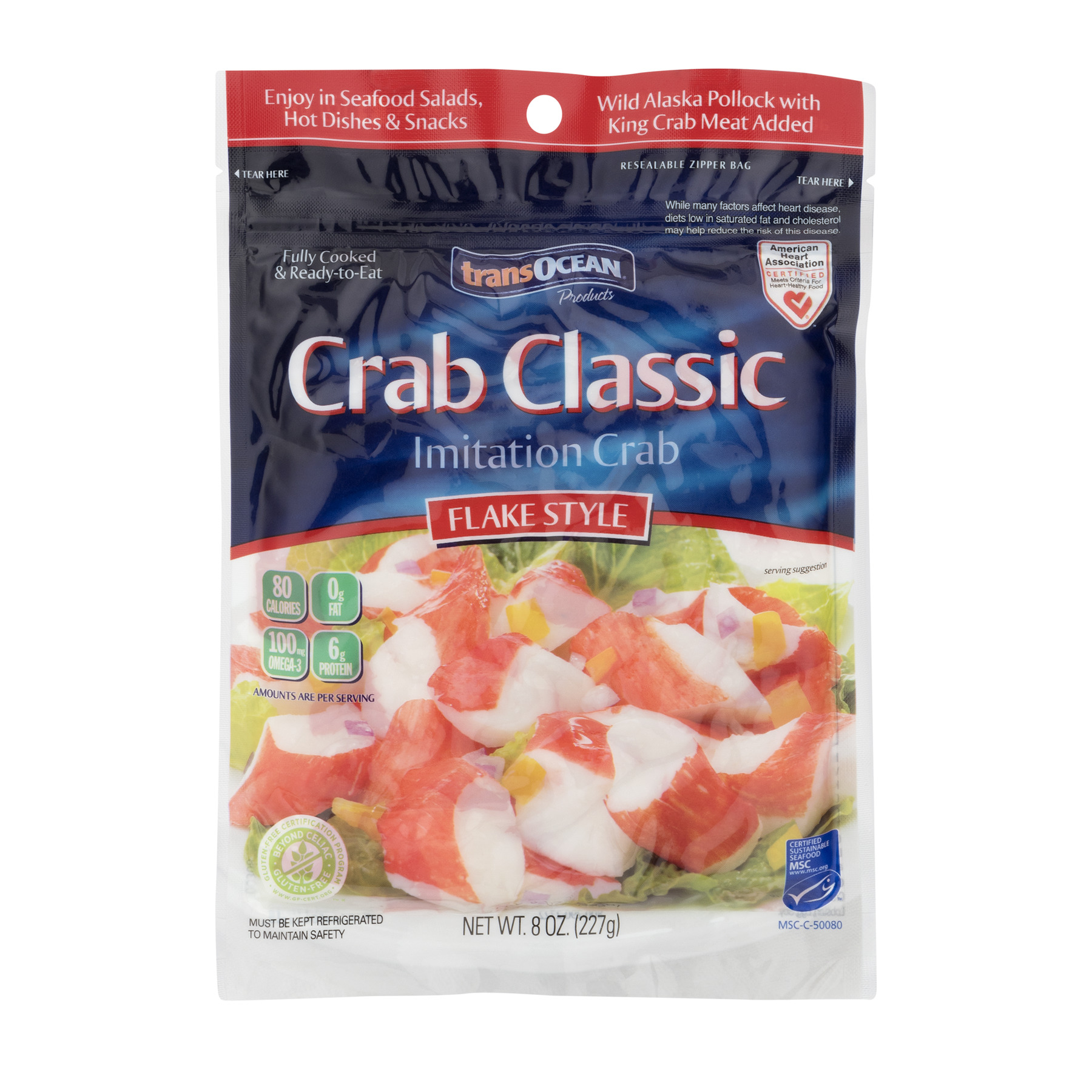 TransOcean® Crab Classic Flake Style Imitation Crab, 8 oz CrowdedLine