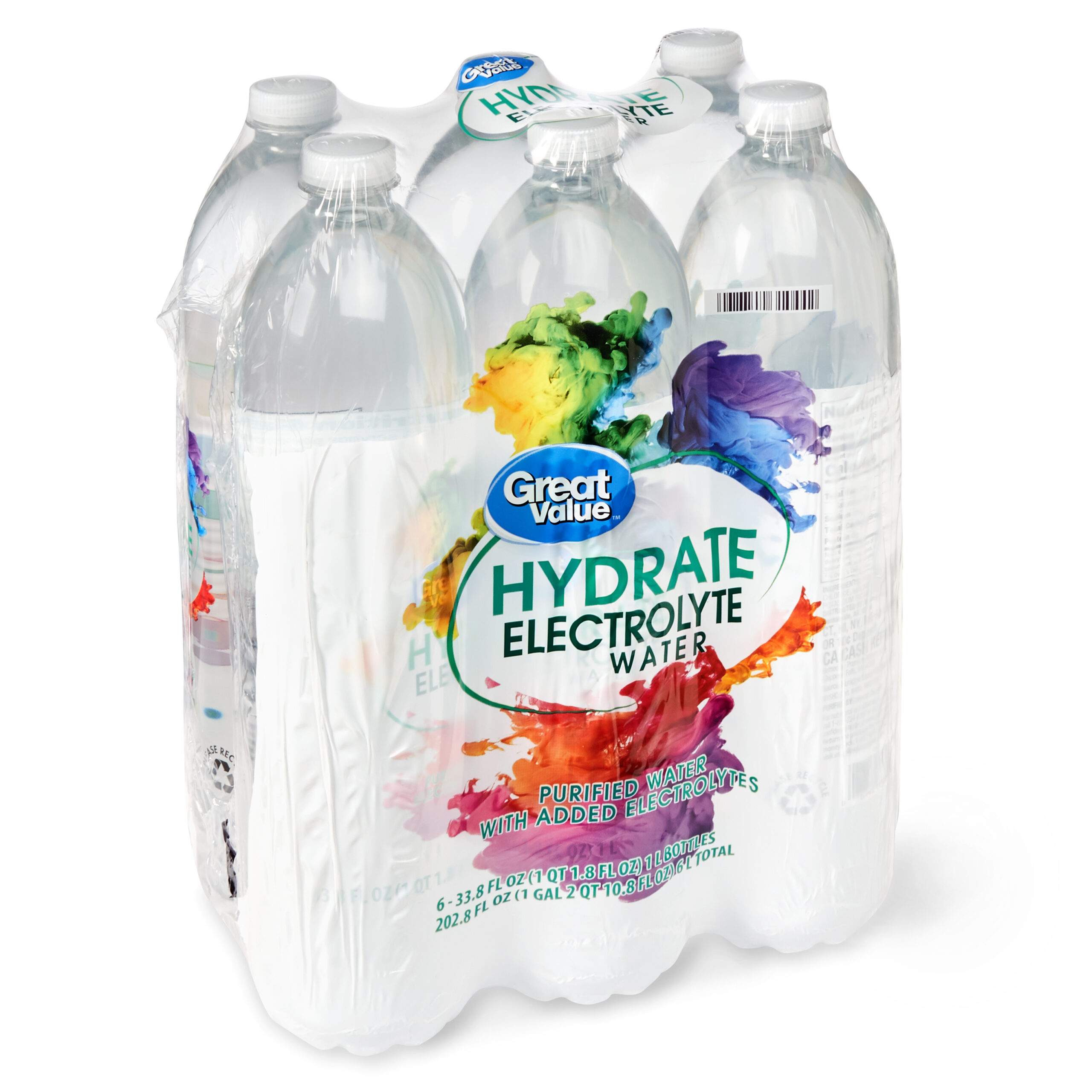 Great Value Hydrate Electrolyte Water, 1L, 6 Count CrowdedLine Delivery