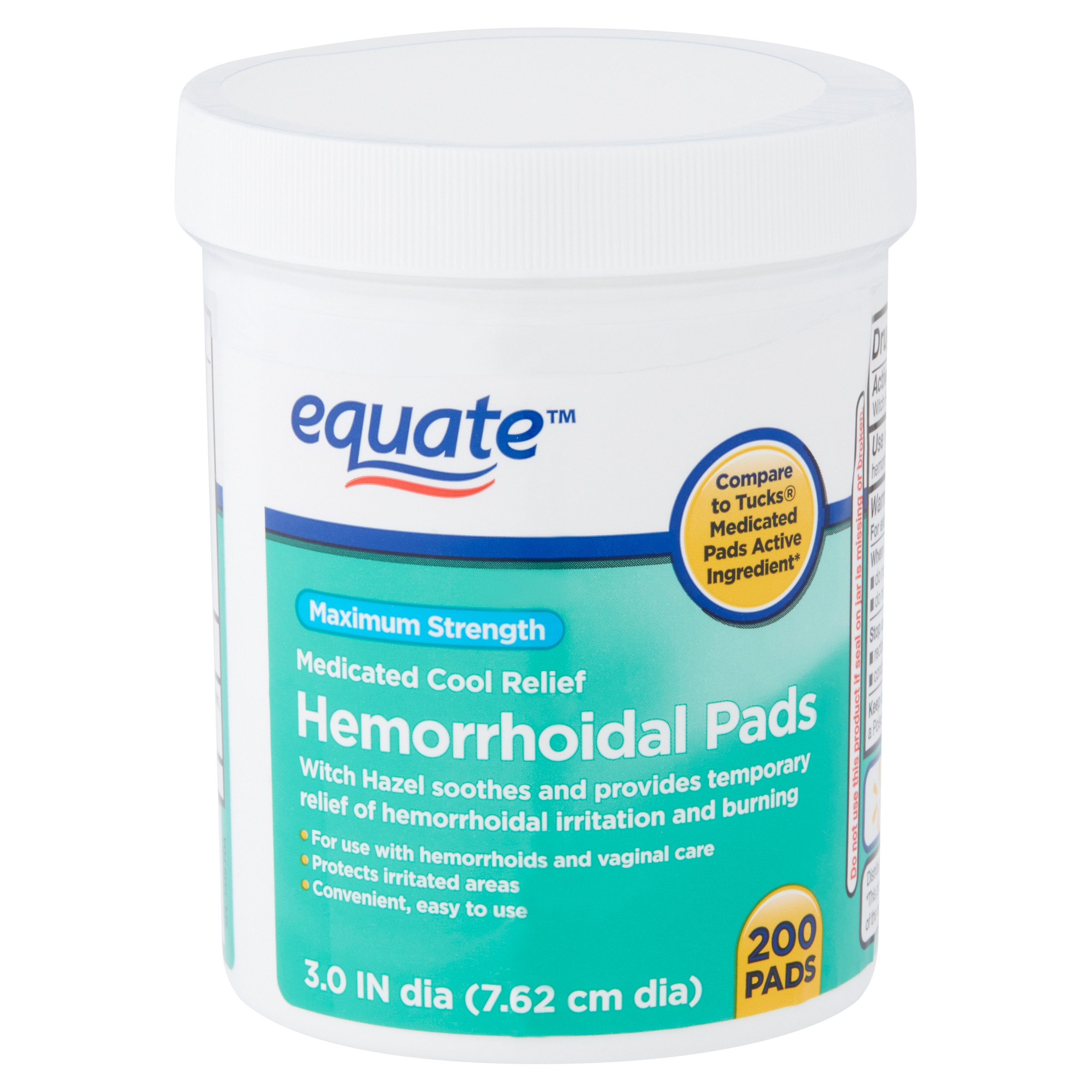 Equate Maximum Strength Medicated Cool Relief Hemorrhoidal Pads 200 Count Crowdedline Delivery 